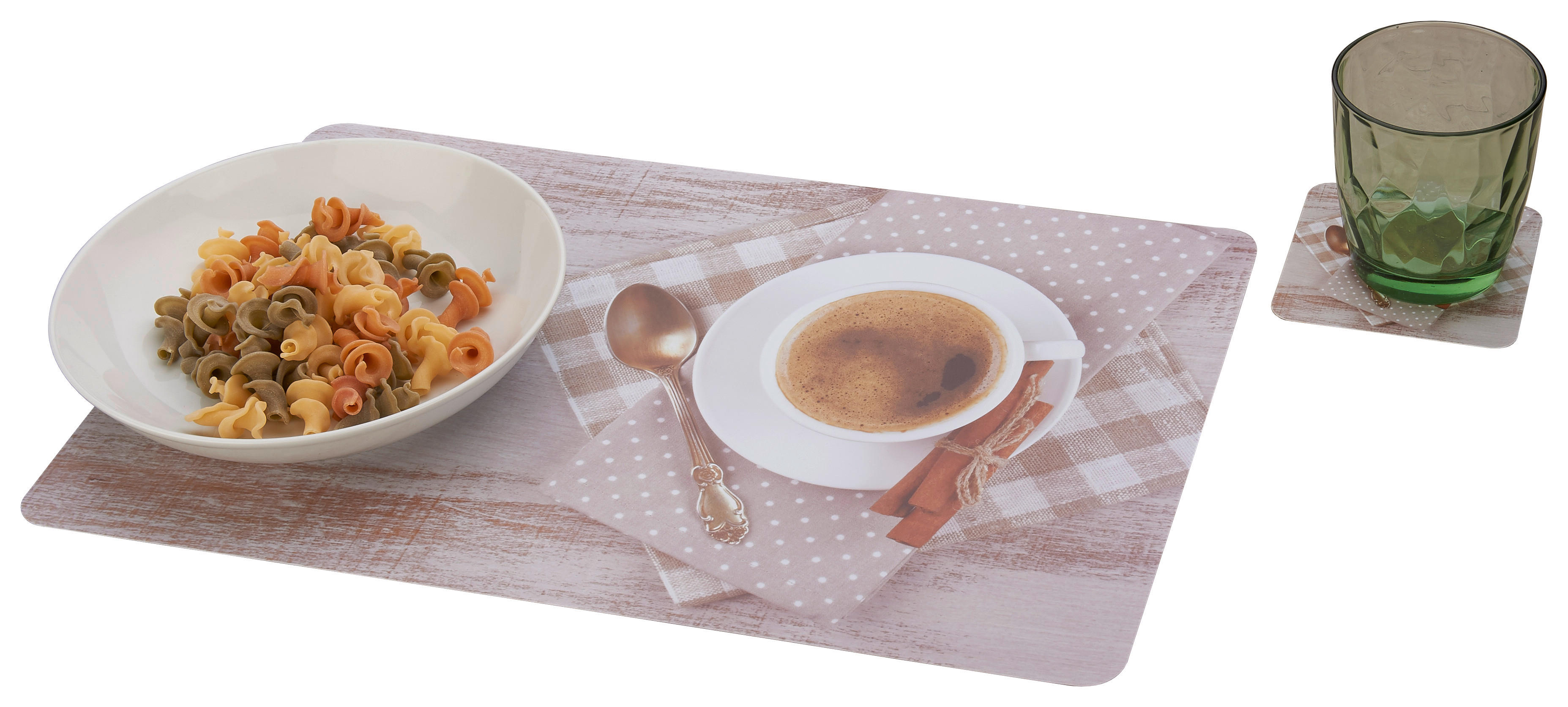 Platzmattenset braun Kunststoff B/L: ca. 28x44 cm Platzmatte_Coffee-Cup - braun (28,00/44,00cm)