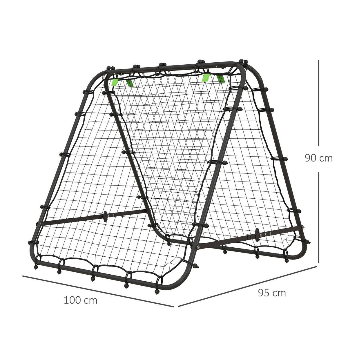 HOMCOM Fußball Rebounder schwarz Stahl B/H/L: ca. 95x90x100 cm Fußball Rebounder - schwarz (100,00/95,00/90,00cm) - HOMCOM