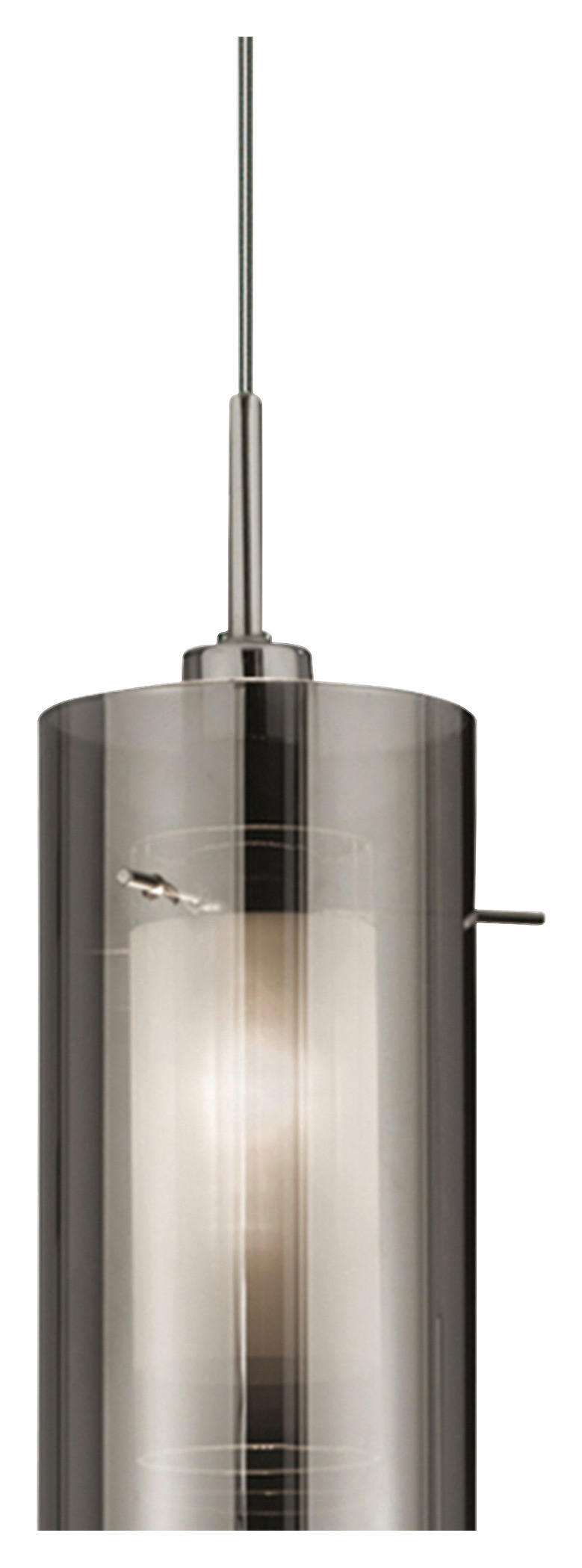 Searchlight Pendelleuchte silber Glas Stahl B/H/L/D: ca. 13x120x13x13 cm E14 1 Brennstellen Duo 2 - silber (13,00/13,00/120,00cm) - Searchlight