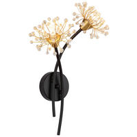 GLOBO Wandleuchte FIORE 16054-2W gold schwarz Metall Acryl B/H: ca. 32,5x44,5 cm G9 2 Brennstellen FIORE - gold/schwarz (32,50/44,50cm) - GLOBO