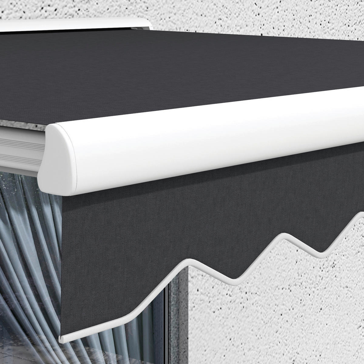 Outsunny Markise grau B/H/L: ca. 250x200x150 cm Markise - grau (150,00/250,00/200,00cm) - Outsunny