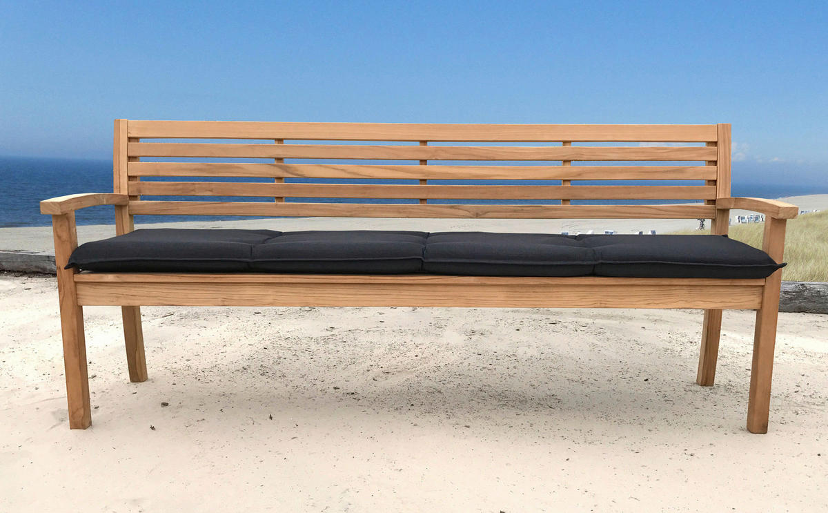 Grasekamp Auflage für Gartenbank anthrazit Kunststoff B/H/L: ca. 51x8x195 cm Auflage_Gartenbank - anthrazit (195,00/51,00/8,00cm) - Grasekamp