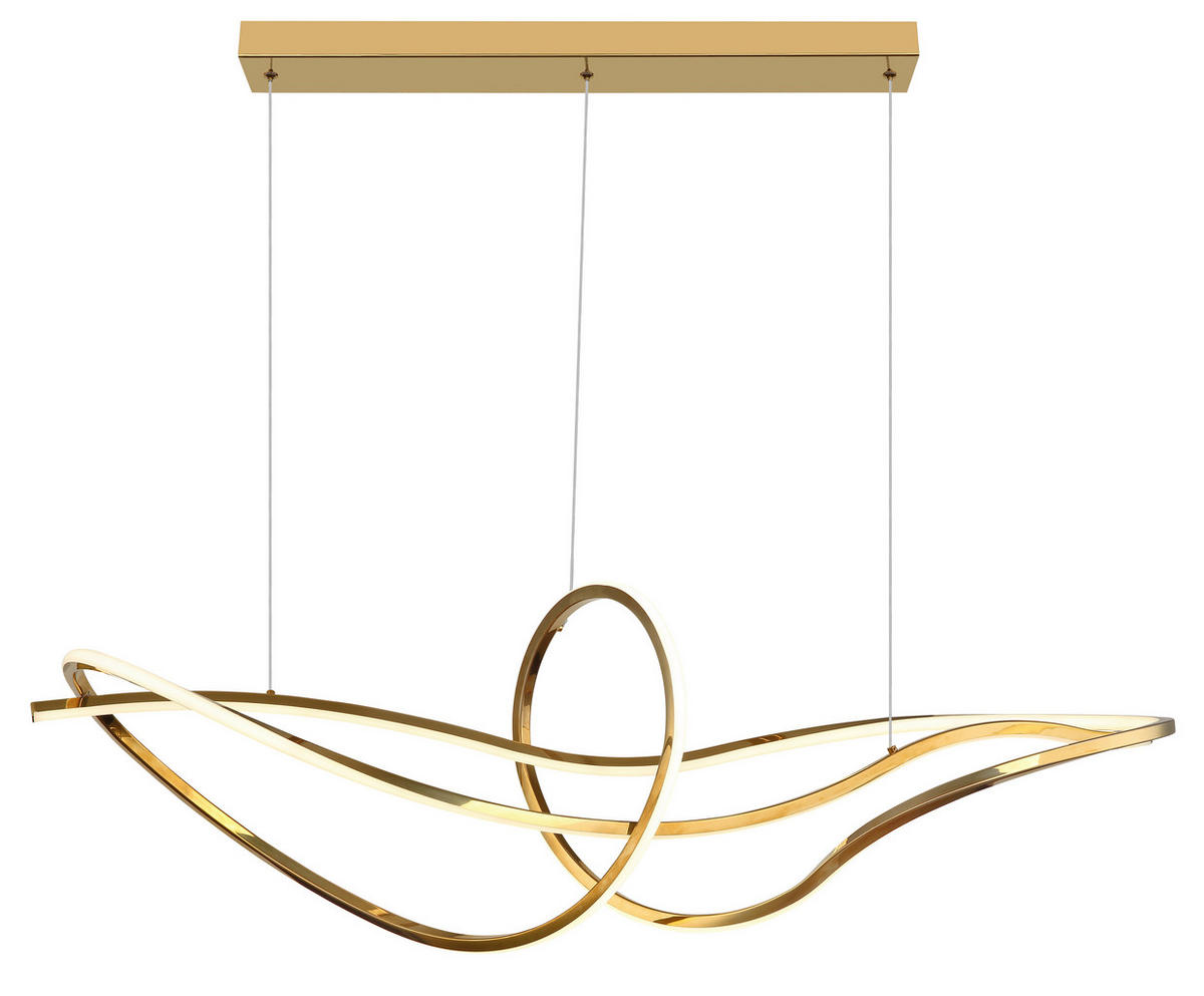 GLOBO Pendelleuchte Craft Gold Opal Edelstahl Metall B/H: ca. 110x120 cm 1.0 Brennstellen Iduna - Craft Gold/Opal (110,00/120,00cm) - GLOBO