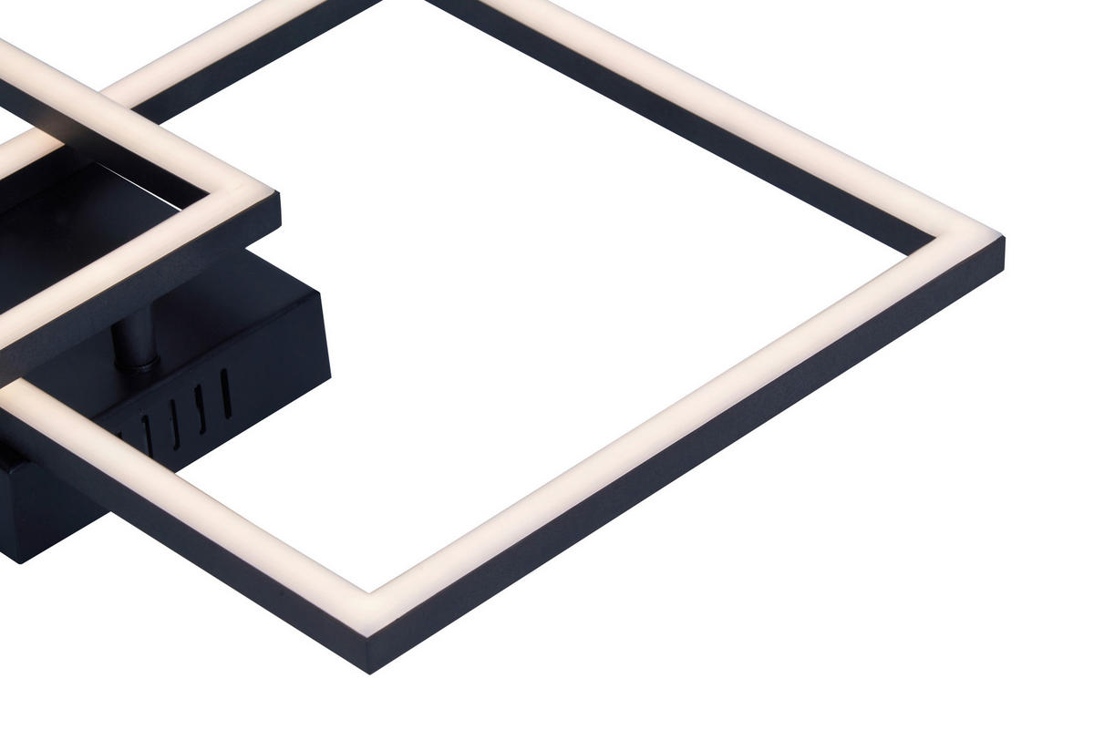 Pocoline LED-Deckenleuchte schwarz Kunststoff B/H/L: ca. 40x6,5x40 cm LED-Deckenleuchte_Lotte - schwarz (40,00/40,00/6,50cm) - POCOline