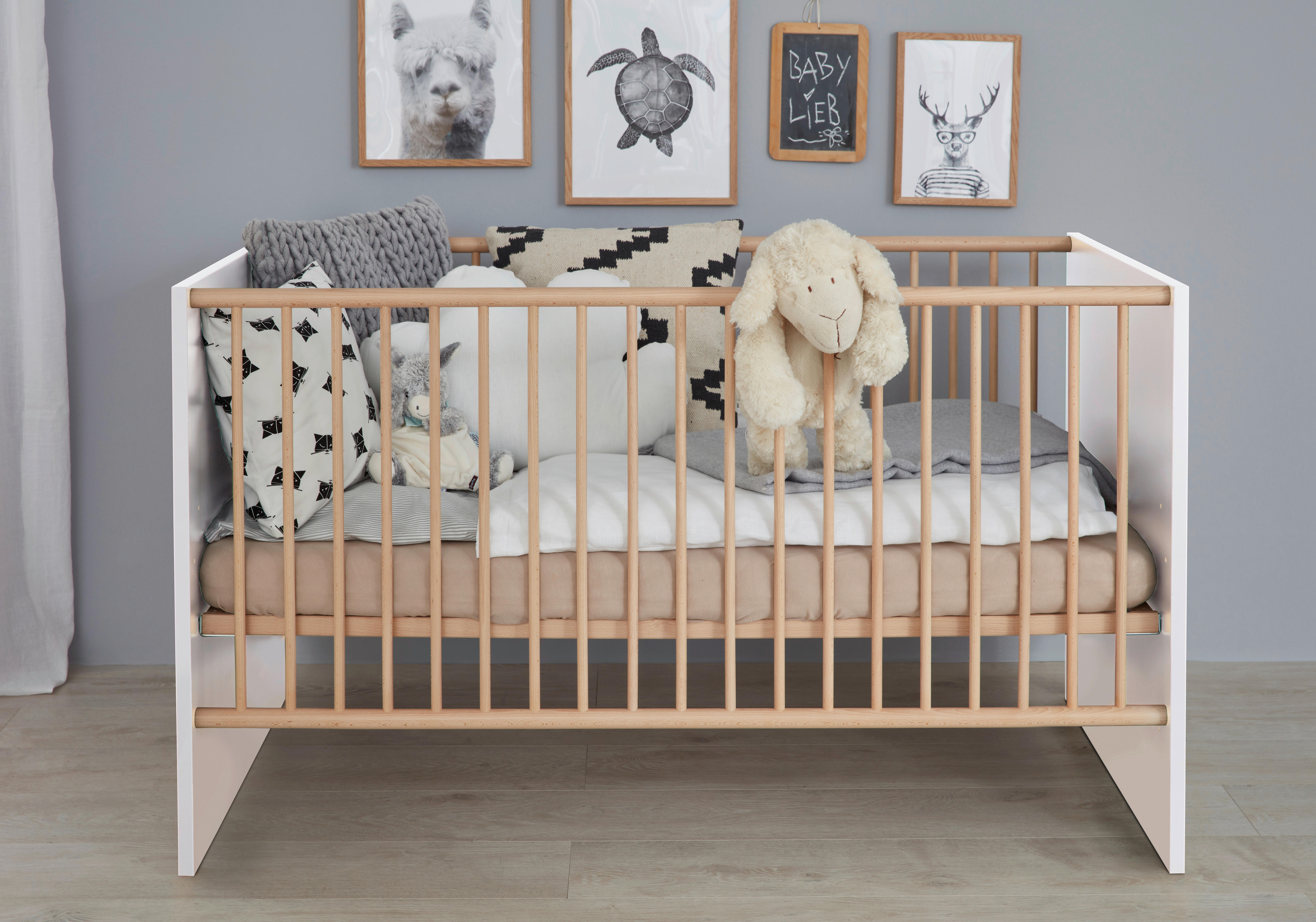 Babybett Mats weiß B/H/T: ca. 144x83x78 cm Mats - weiß (144,00/83,00/78,00cm) - Trendteam
