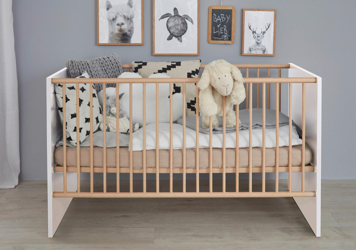 Babybett Mats weiß B/H/T: ca. 144x83x78 cm Mats - weiß (144,00/83,00/78,00cm) - Trendteam