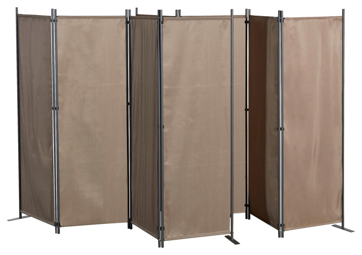 Grasekamp Paravent 4-teilig 2er Set taupe Polyester B/H: ca. 225x170 cm 4-teilig 2er Set - taupe (225,00/170,00cm) - Grasekamp