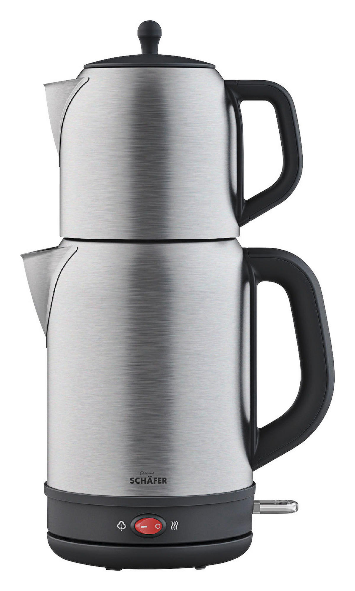 SCHÄFER Wasser -/u.Teekocher 74264 Edelstahloptik Edelstahl B/H/T: ca. 19x37x19 cm ca. 1,7 l Wasser-/u.Teekocher_Strix - schwarz/Edelstahloptik (19,00/37,00/19,00cm) - SCHÄFER
