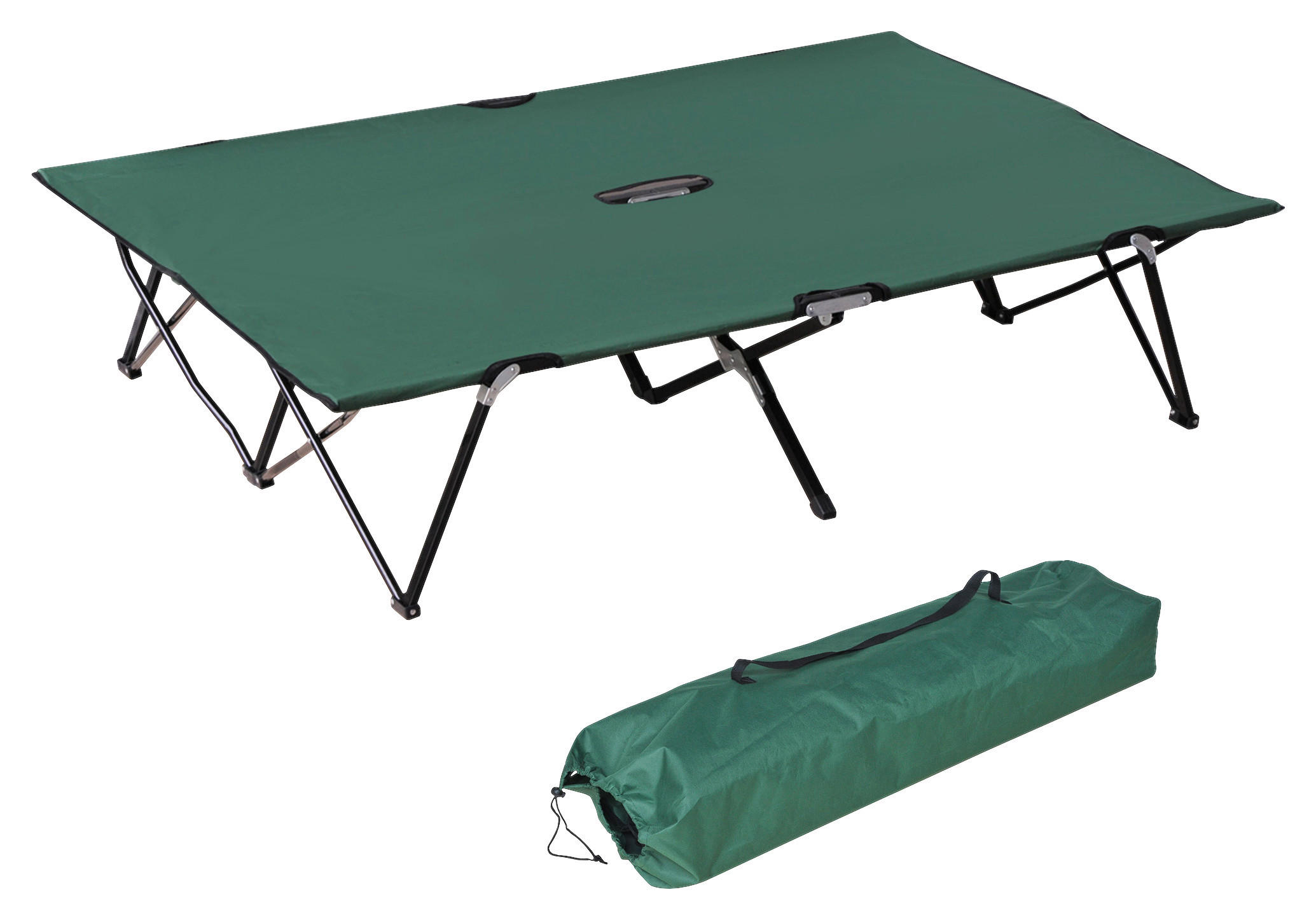 Outsunny Campingartikel B/H/L: ca. 125x193x40 cm Feldbett - schwarz/grün (40,00/125,00/193,00cm) - Outsunny