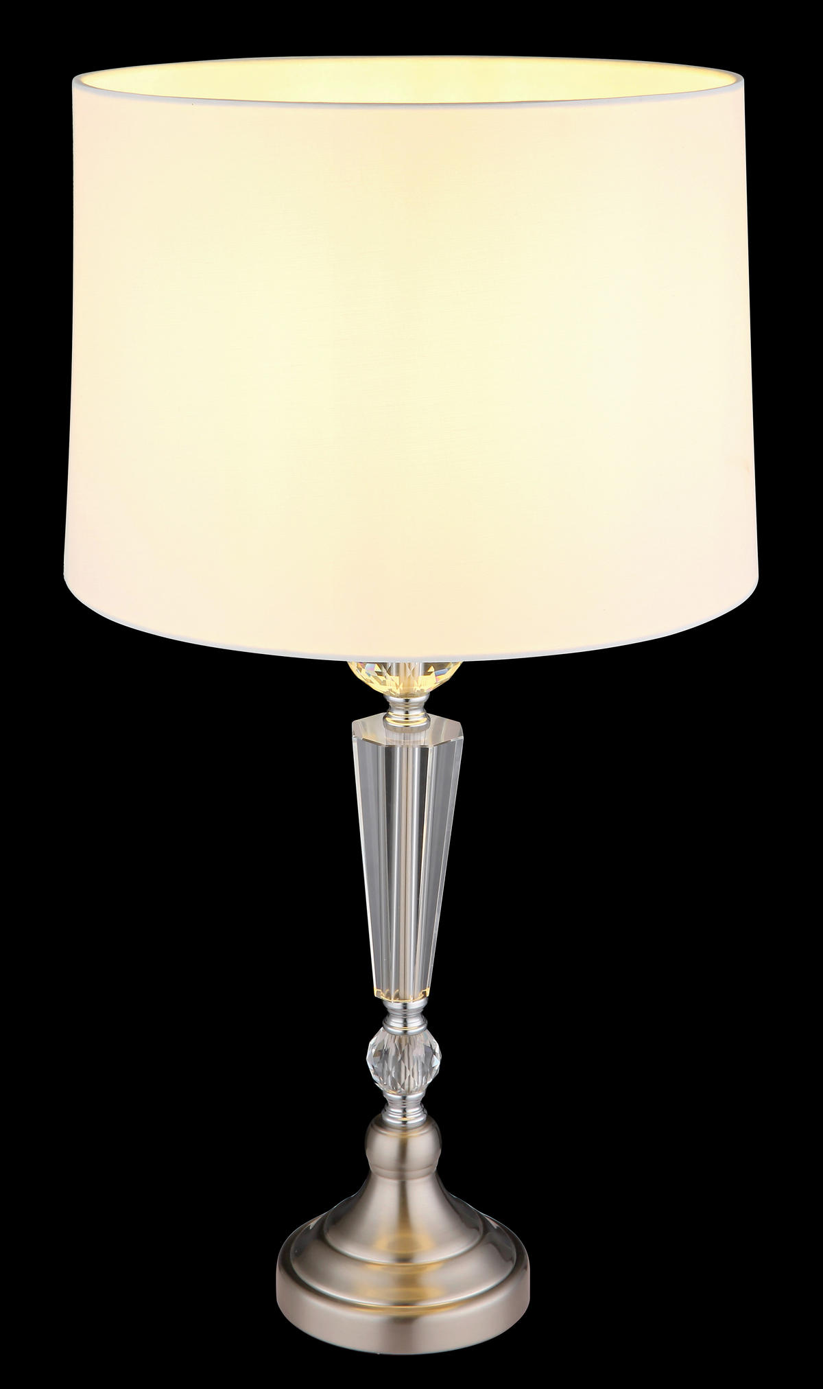 GLOBO Tischleuchte ARRO 24146W nickel weiß Metall Textil Kunststoff H/D: ca. 66x35 cm E27 1 Brennstellen ARRO - nickel/weiß (35,00/66,00cm) - GLOBO
