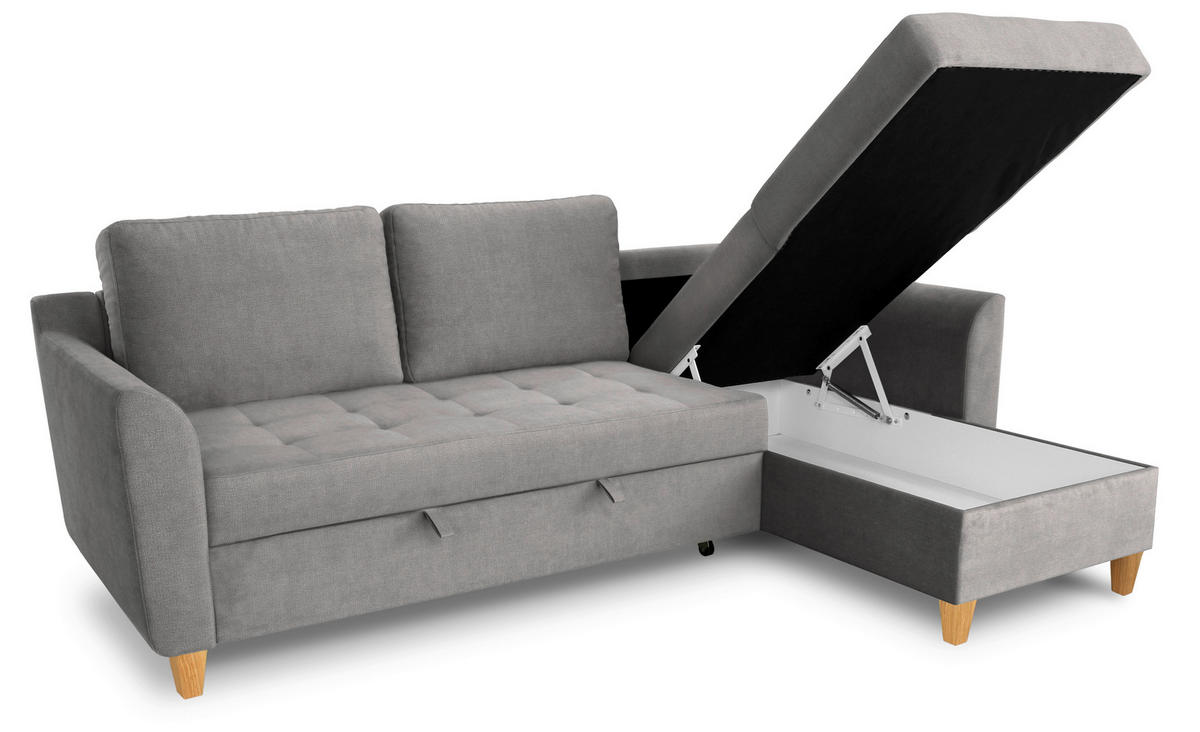 Ecksofa Liv Ashgrey Microfaser B/H/T: ca. 231x86x150 cm Liv - Eiche/Ashgrey (231,00/86,00/150,00cm)
