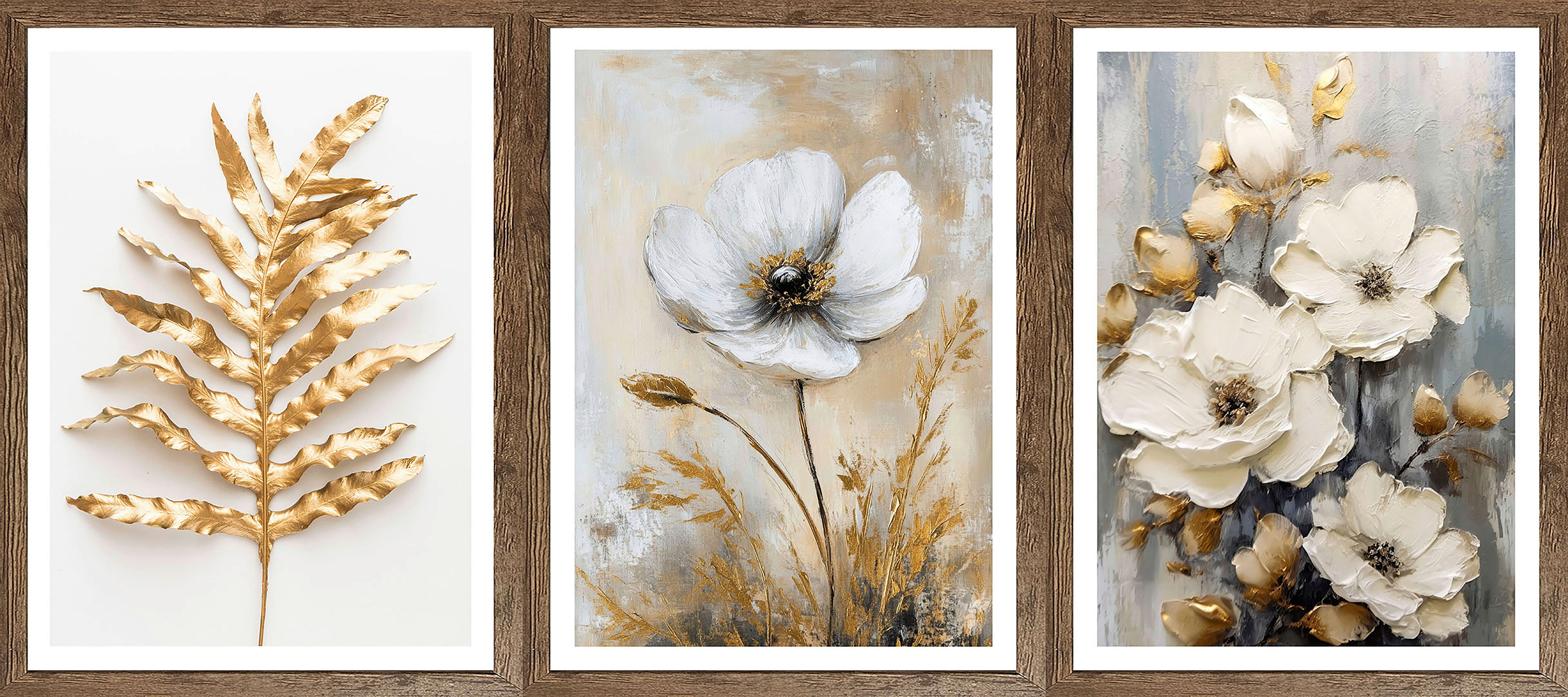 Gerahmtes Bild Blumen B/H: ca. 30x40 cm Bilderset_Cheb_3tlg. - (30,00/40,00cm)