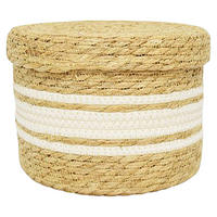 Korb Korb_mit_Deckel_M - weiß/natur (18,00/25,00/25,00cm)