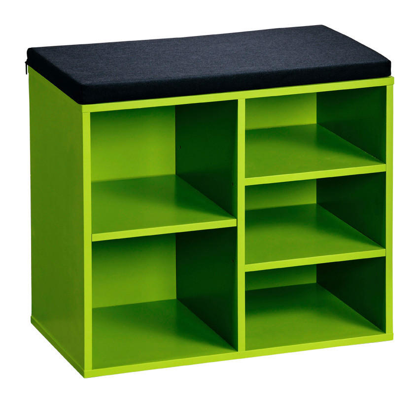 Kesper Schuhregal grün Spanplatte B/H/T: ca. 51,5x48x29,5 cm Schuhregal_mit_Sitzkissen - grün (51,50/48,00/29,50cm) - Kesper