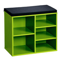 Kesper Schuhregal grün Spanplatte B/H/T: ca. 51,5x48x29,5 cm Schuhregal_mit_Sitzkissen - grün (51,50/48,00/29,50cm) - Kesper