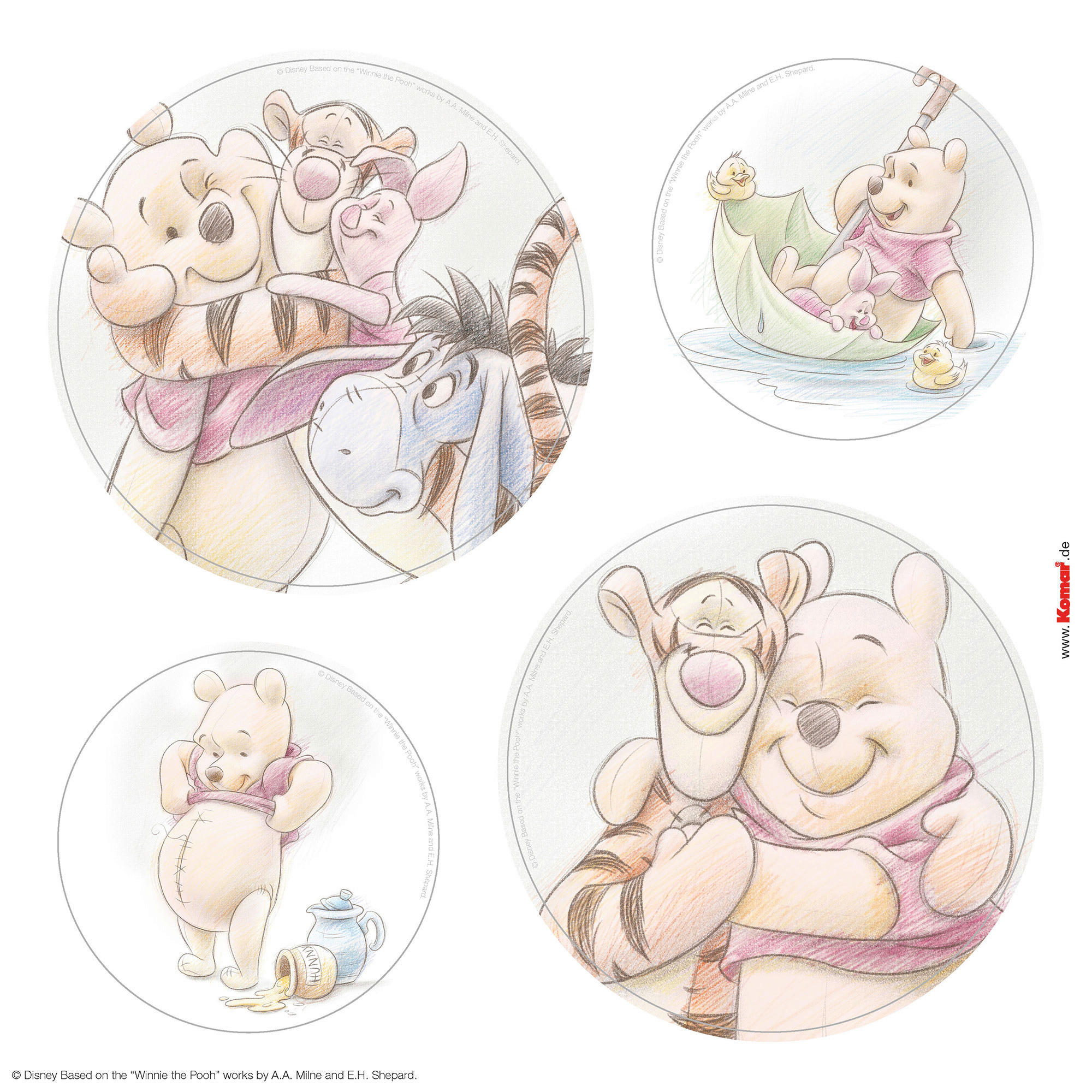 Komar Fenstersticker Winnie the Pooh Wonderful  Winnie the Pooh Wonderful B/L: ca. 30x30 cm Winnie the Pooh Wonderful - (30,00/30,00cm) - Komar