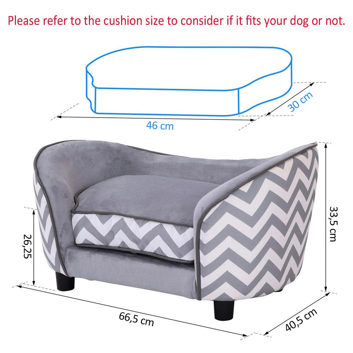 PawHut Hundebett grau Holz B/H/L: ca. 41x33,5x67 cm Hundebett - grau (67,00/41,00/33,50cm) - PawHut