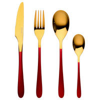 BERGNER Besteckset Lisboa red rot Edelstahl 16 tlg. Lisboa red - rot - BERGNER