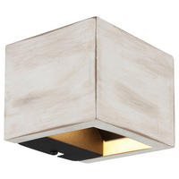 GLOBO LED-Wandleuchte weiß schwarz MDF Metall B/H/T: ca. 13,2x9,8x11,3 cm ALINA - weiß/schwarz (13,20/9,80/11,30cm) - GLOBO