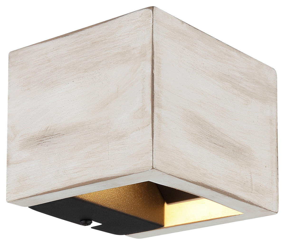 GLOBO LED-Wandleuchte weiß schwarz MDF Metall B/H/T: ca. 13,2x9,8x11,3 cm ALINA - weiß/schwarz (13,20/9,80/11,30cm) - GLOBO