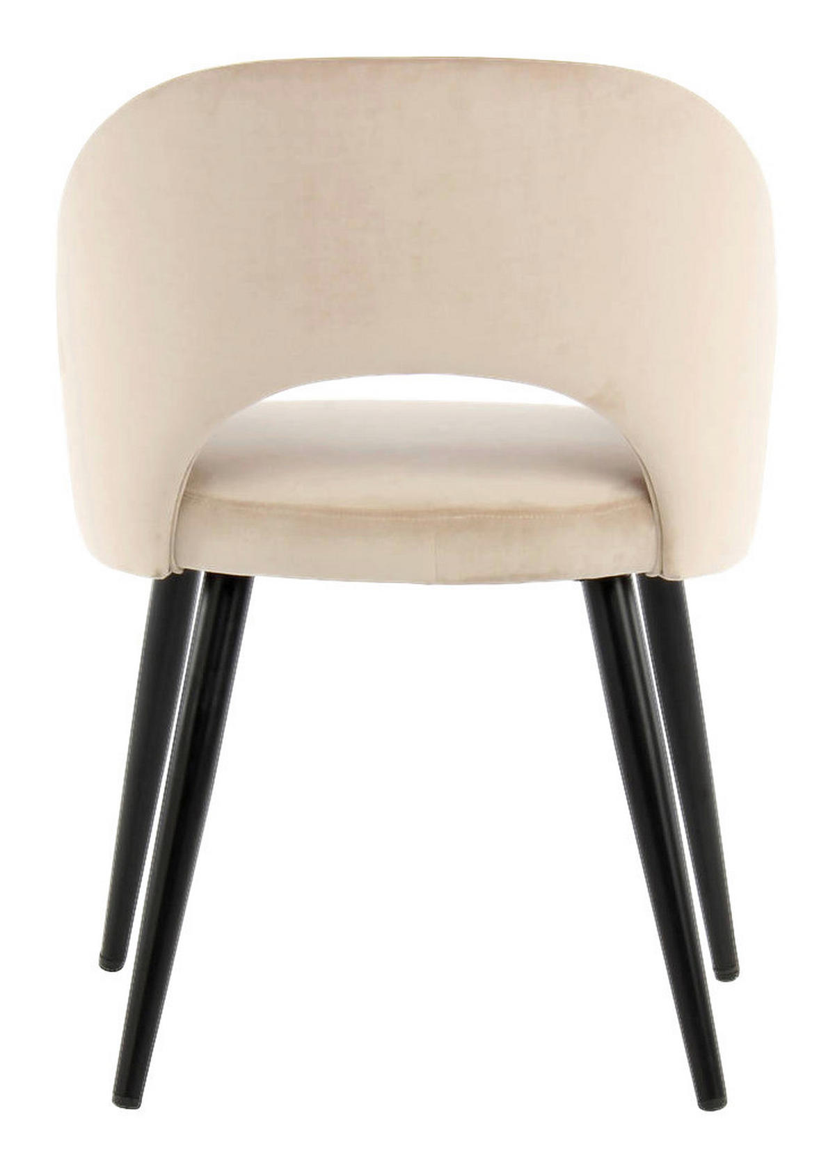 Stuhl Joris 100 2er champagner Microfaser B/H/T: ca. 55x77x58 cm Joris 100 2er - champagner/schwarz (55,00/77,00/58,00cm) - 360 Living