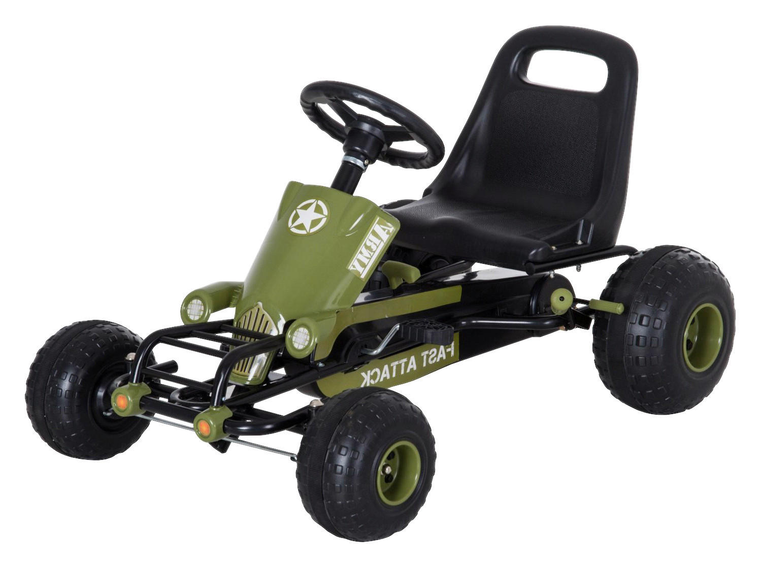 HOMCOM Kinder-Tretauto grün B/H/L: ca. 65x56x99 cm Kinder_Tretauto - schwarz/grün (99,00/65,00/56,00cm) - HOMCOM