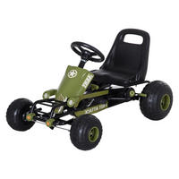 HOMCOM Kinder-Tretauto grün B/H/L: ca. 65x56x99 cm Kinder_Tretauto - schwarz/grün (99,00/65,00/56,00cm) - HOMCOM
