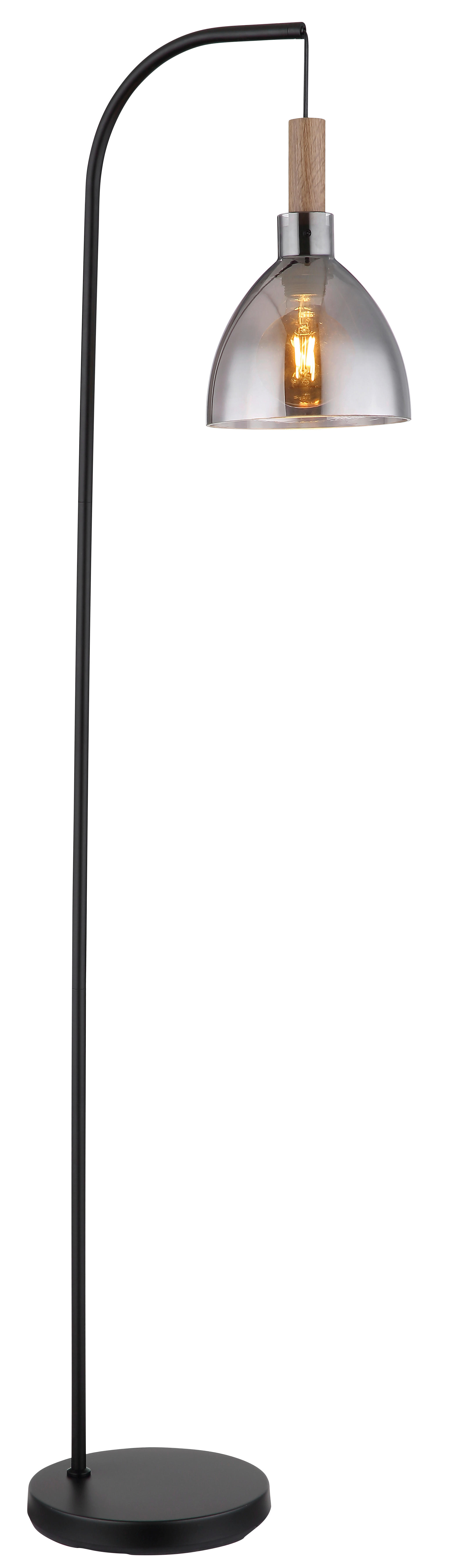 GLOBO Stehleuchte dunkelbraun schwarz MDF Metall B/H/T: ca. 25x150x40 cm E2 günstig online kaufen