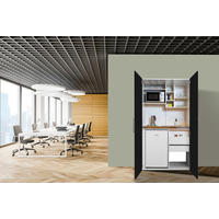 Respekta Schrankküche Economy schwarz matt B/H/T: ca. 104x193x67 cm Economy - weiß/schwarz (104,00/193,00/67,00cm) - Respekta