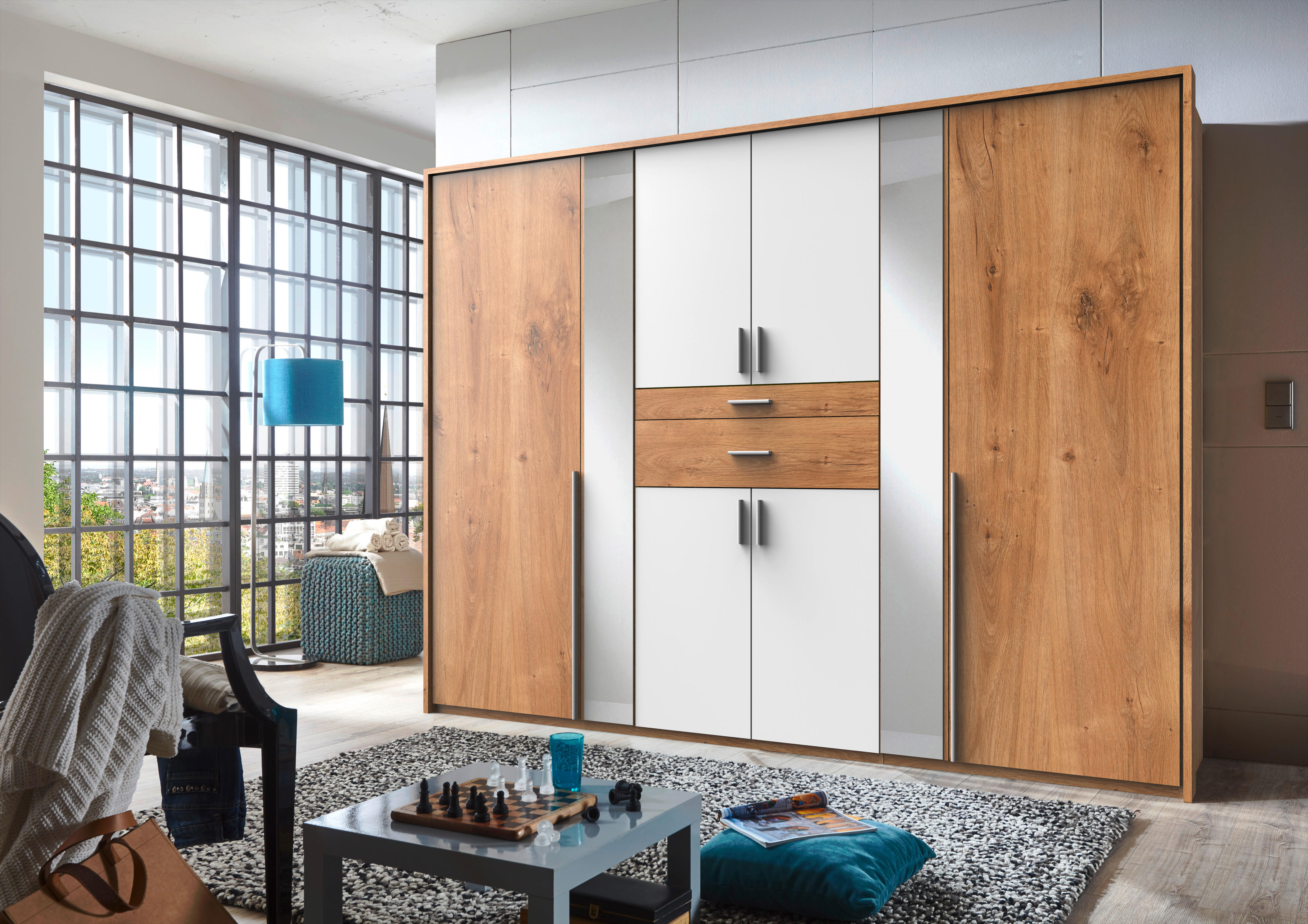 Kleiderschrank Odessa Eiche Nachbildung B/H/T: ca. 270x208x58 cm Odessa - Eiche (270,00/208,00/58,00cm)