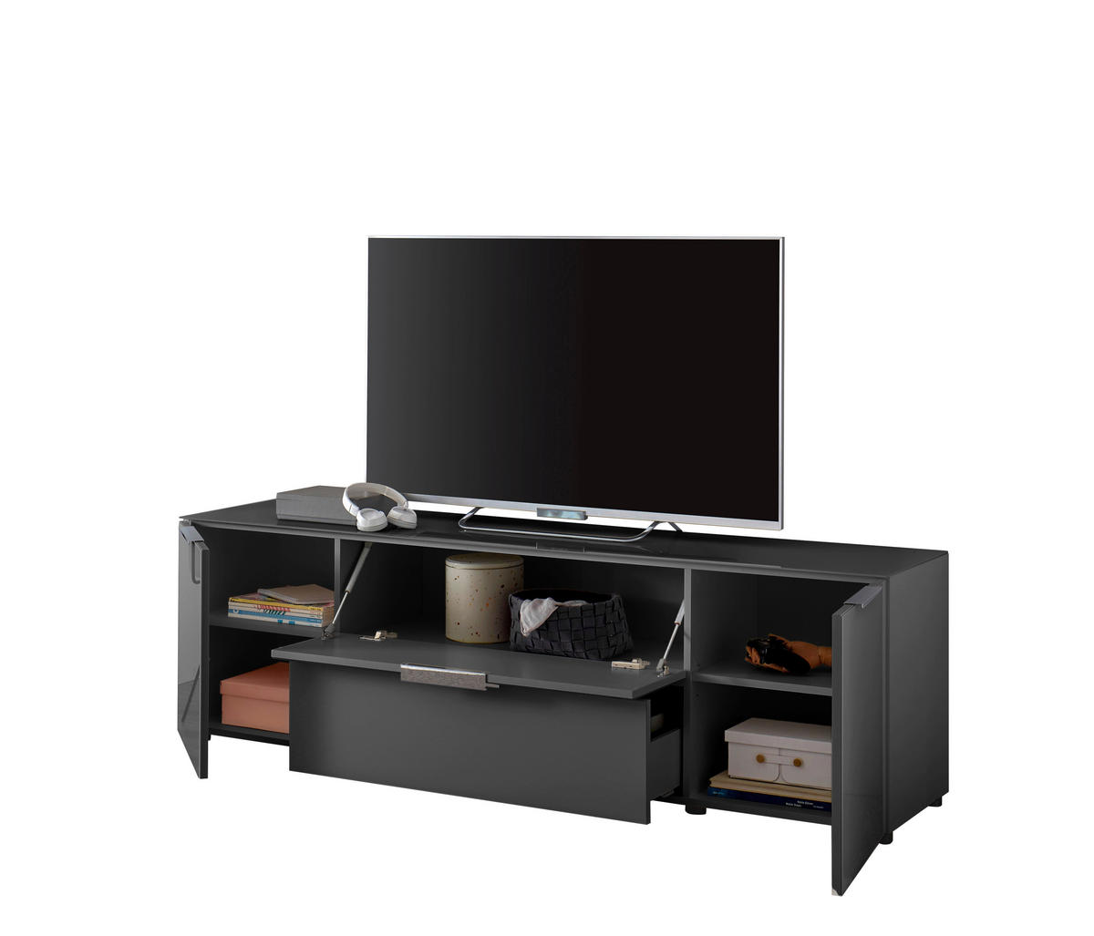 Lowboard Santorin anthrazit B/H/T: ca. 180x54x40 cm Santorin - anthrazit (180,00/54,00/40,00cm)