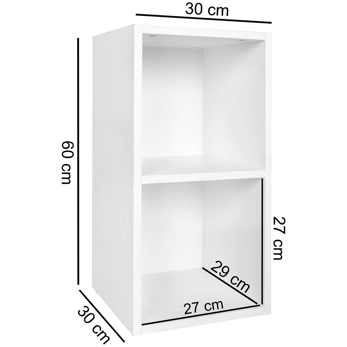 Standregal weiß B/H/T: ca. 30x60x30 cm Standregal - weiß (30,00/60,00/30,00cm) - Wohnling