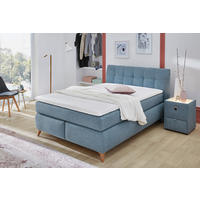 Boxspringbett  aqua Feinstruktur Liegefläche B/L: ca. 140x200 cm Nicola_Boxspringbett - aqua (155,00/104,00/224,00cm)