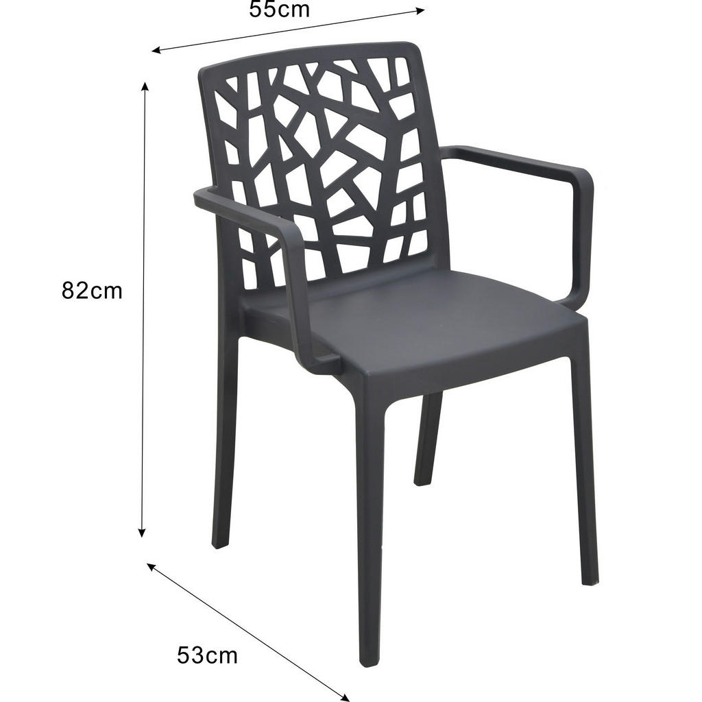 Thumbnail - POCOline Stapelstuhl Florenz dunkelgrau Kunststoff B/H/L: ca. 53x82x55 cm