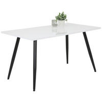 Esstisch ANIKA weiß Lack Hochglanz schwarz pulverbeschichtet Lack Hochglanz B/H/T: ca. 140x76x80 cm ANIKA - weiß/schwarz (140,00/76,00/80,00cm) - Hela