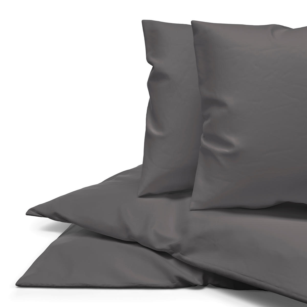 Baumwoll Bettwäsche Renforce Bettwäsche_Renforce Uni 200x200cm - anthrazit (200,00/200,00cm) - beau rêve