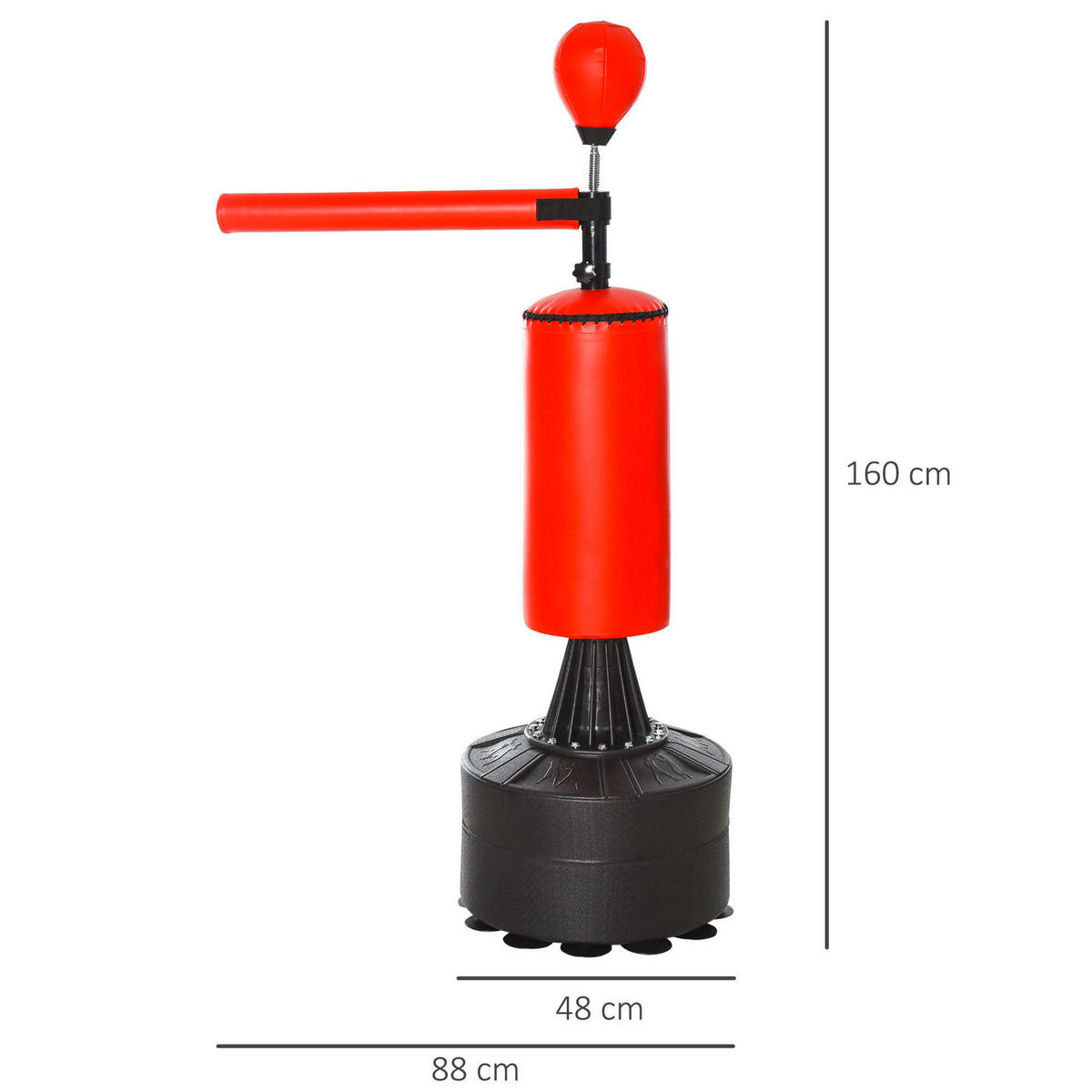 HOMCOM Boxtrainingsgerät Boxtrainingsgerät - rot/schwarz (88,00/160,00/48,00cm) - HOMCOM
