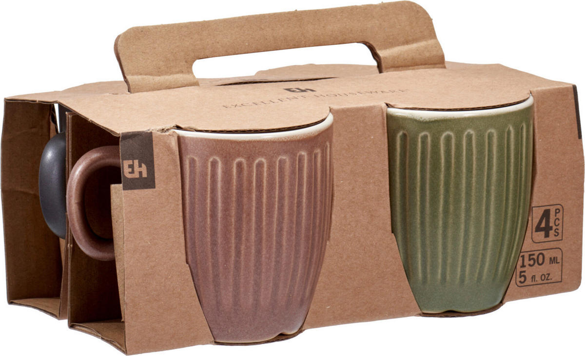 Becher 4er Set mehrfarbig Keramik Becher_4erSet 150ml - mehrfarbig