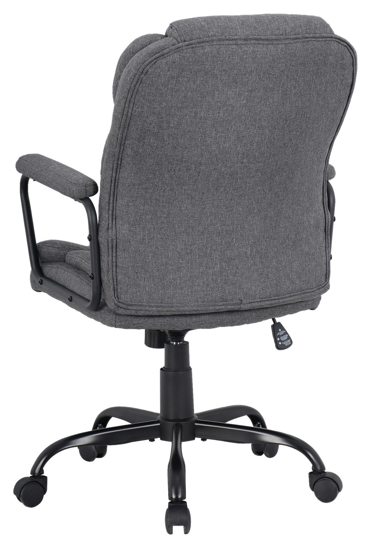 Chefsessel STING schwarz grau Metall Stoff STING - schwarz/grau (57,00/109,00/67,00cm) - byLIVING