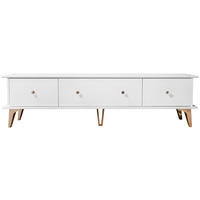 TV-Lowboard Istanbul weiß glänzend B/H/T: ca. 180x48x35 cm Istanbul - gold/weiß (180,00/48,00/35,00cm)