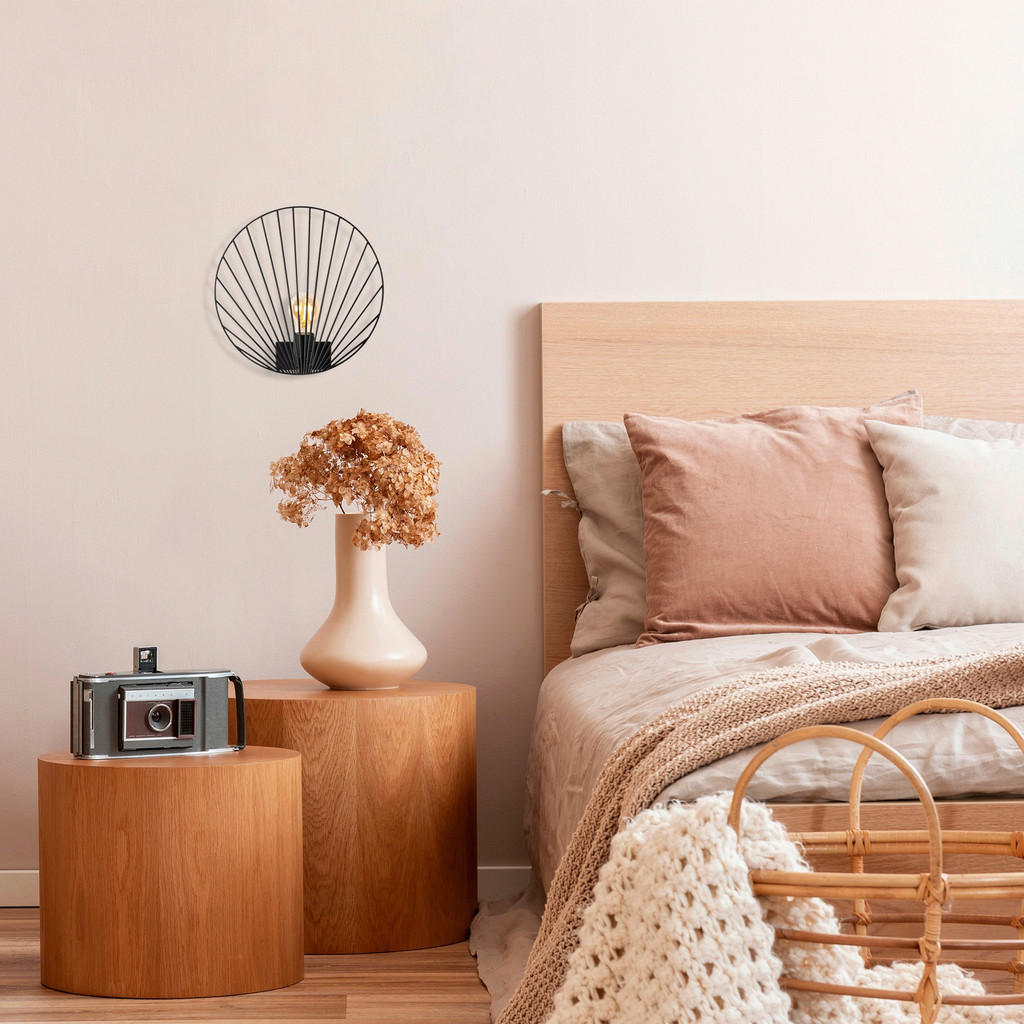 Thumbnail - Opviq Wandleuchte Byisoo schwarz Metall B/H/T/L/D: ca. 12x30x12x30x30 cm E27 1 Brennstellen