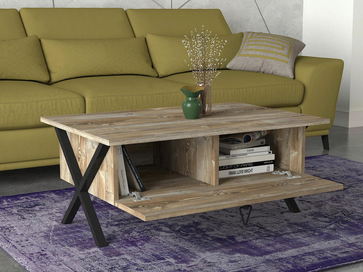Couchtisch Zeth Eiche Nachbildung B/H/T: ca. 90x39x60 cm Zeth - Eiche (90,00/39,00/60,00cm) - moebel17