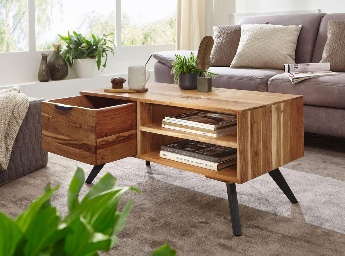 Couchtisch braun B/H/T: ca. 45x45x95 cm Couchtisch - braun (45,00/45,00/95,00cm) - Wohnling