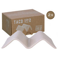 CreaTable Servierset Streat Taco Stand 1 creme Steinzeug B/L: ca. 10,5x14,5 cm Streat Taco Stand 1 - creme (10,50/14,50cm) - CreaTable