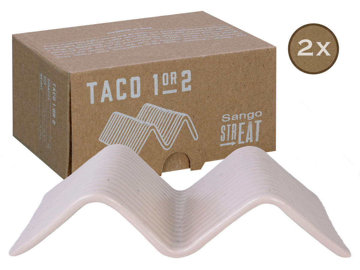 CreaTable Servierset Streat Taco Stand 1 creme Steinzeug B/L: ca. 10,5x14,5 cm Streat Taco Stand 1 - creme (10,50/14,50cm) - CreaTable