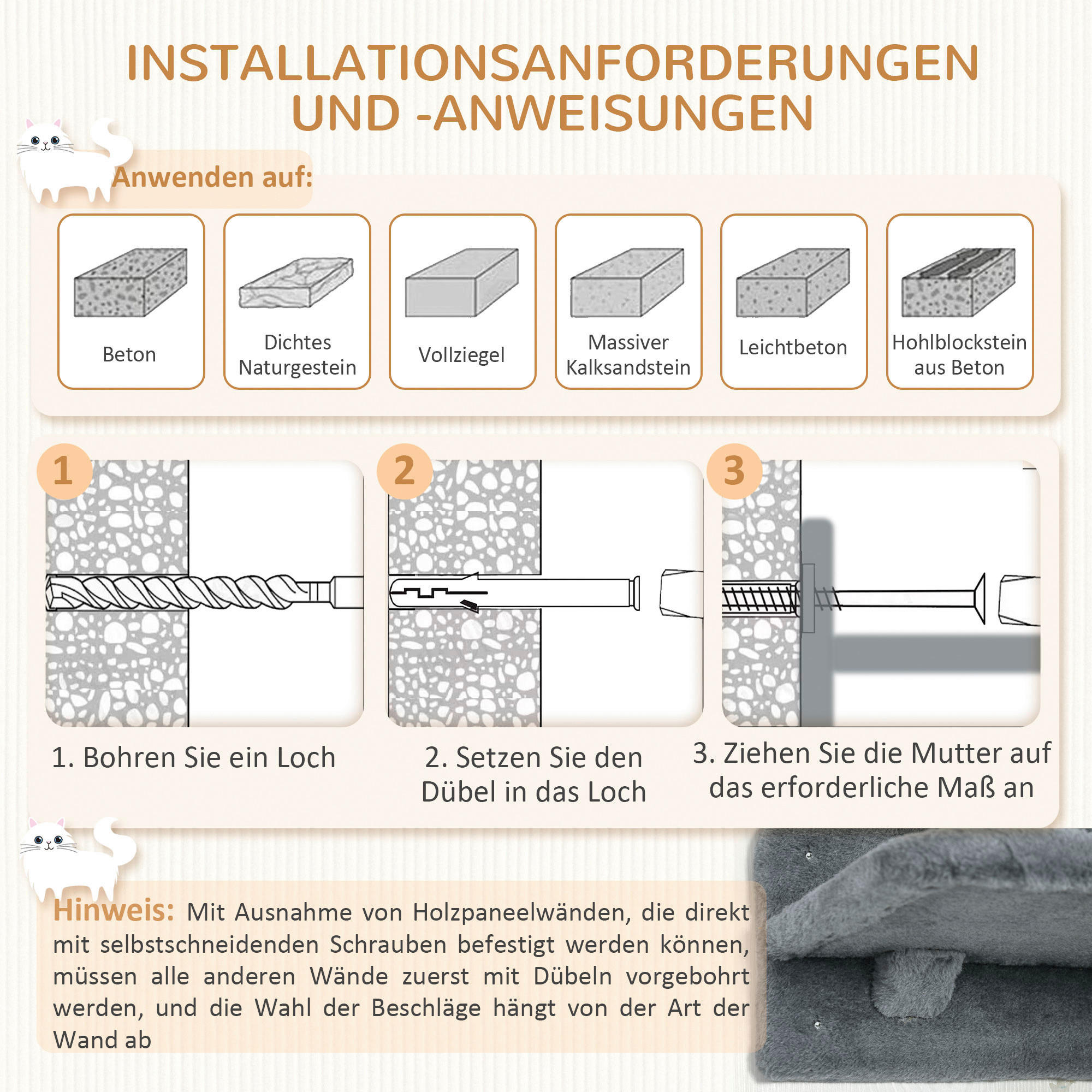 PawHut Fitness-Zubehör grau Edelstahl B/H/L: ca. 28x40x73 cm Kletterwand - grau (73,00/28,00/40,00cm) - PawHut