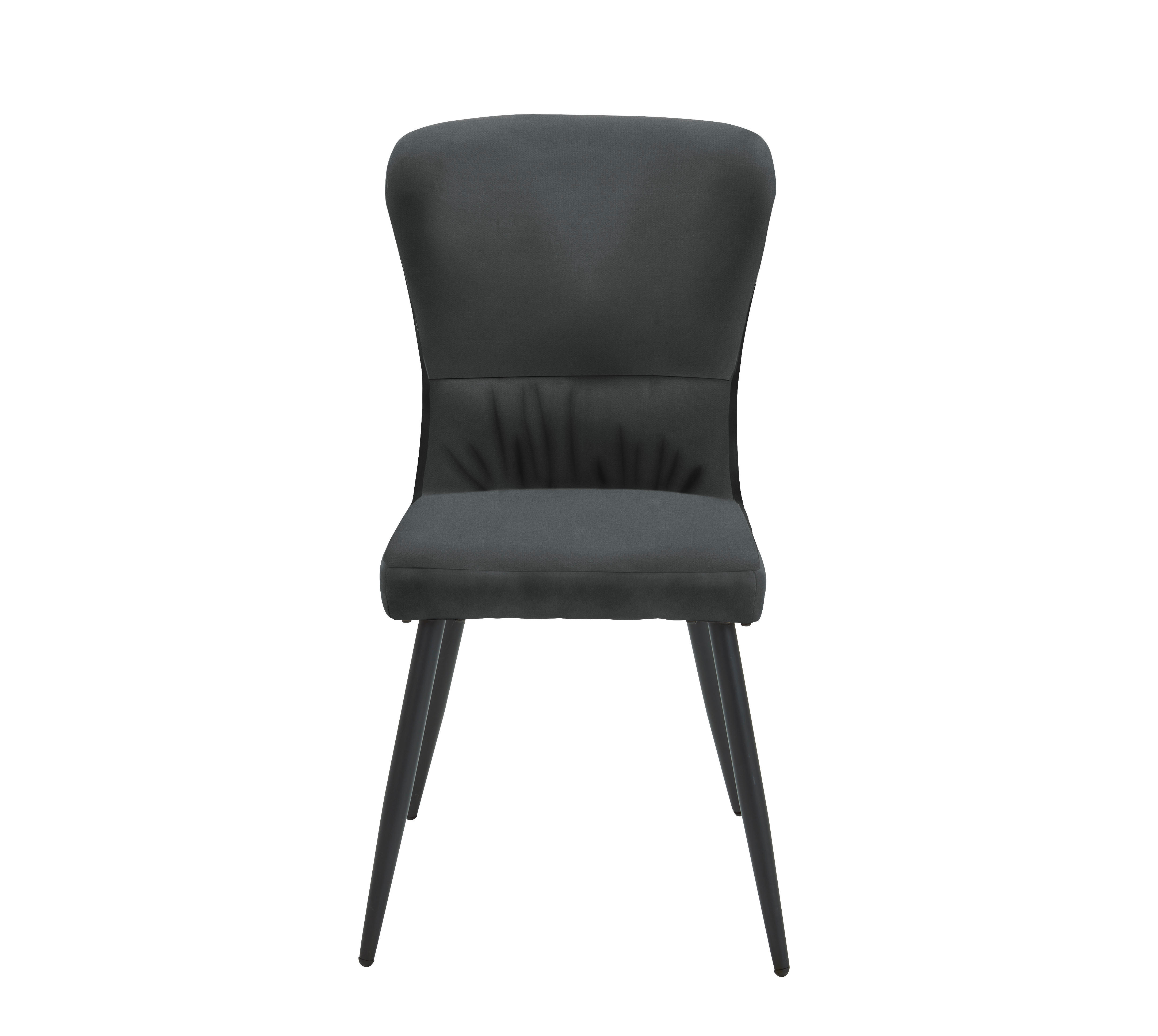Stuhl Kate schwarz Samt B/H/T: ca. 60x94,5x51,5 cm Kate - schwarz (60,00/94,50/51,50cm)
