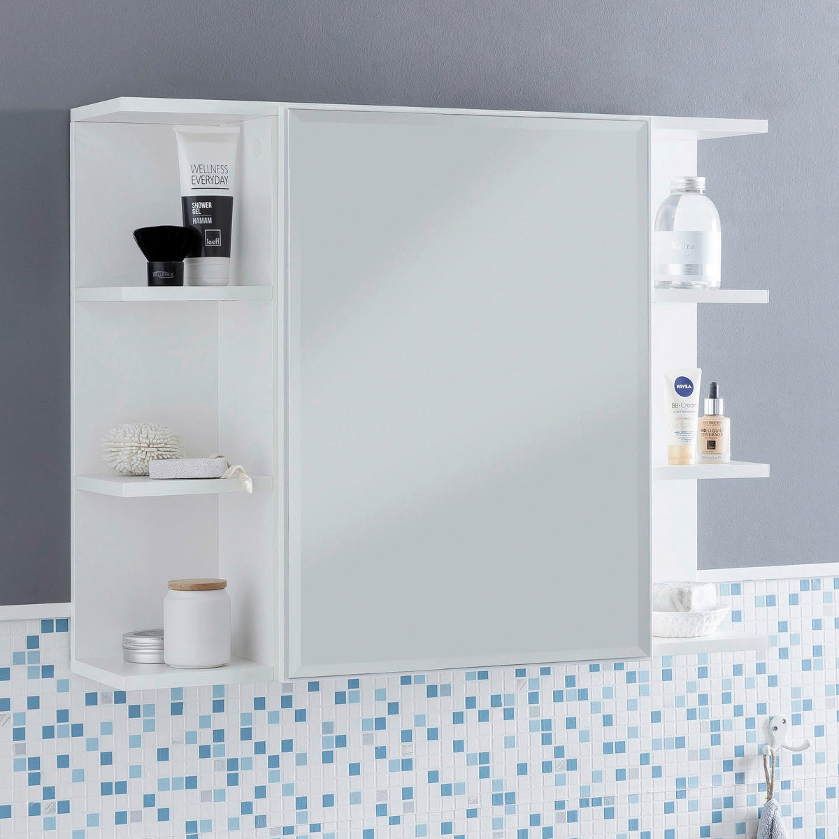 Hängeschrank weiß Spanplatte B/H/T: ca. 80x64x20 cm Hängeschrank - weiß (80,00/64,00/20,00cm) - Wohnling