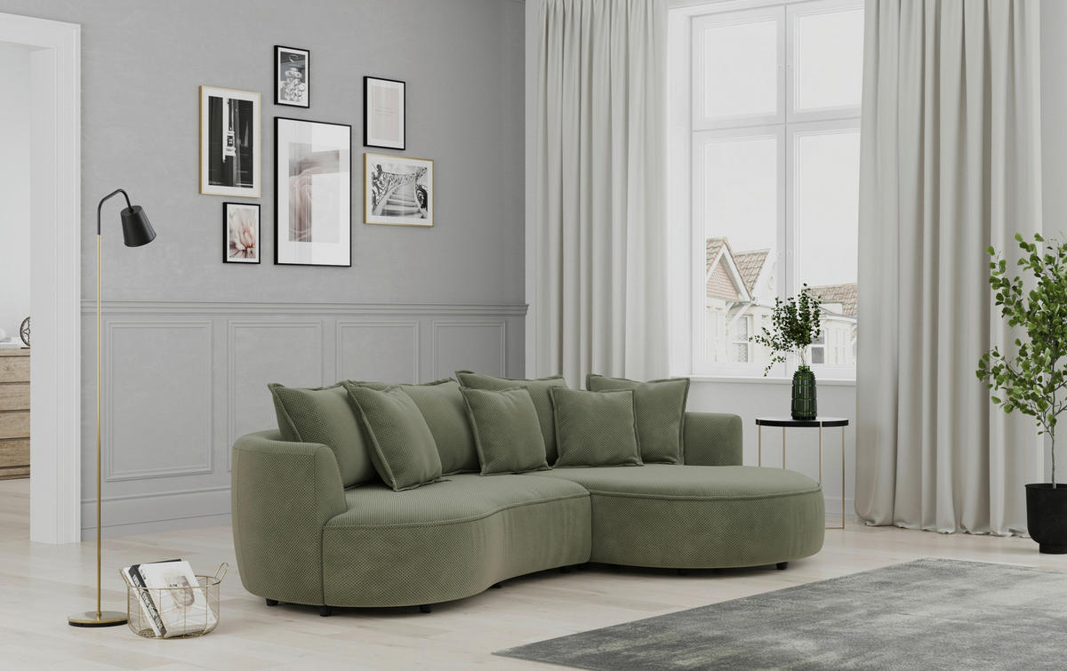 Polsterecke Levi stone Microfaser B/H/T: ca. 287x66x168 cm Levi - schwarz/stone (287,00/66,00/168,00cm)