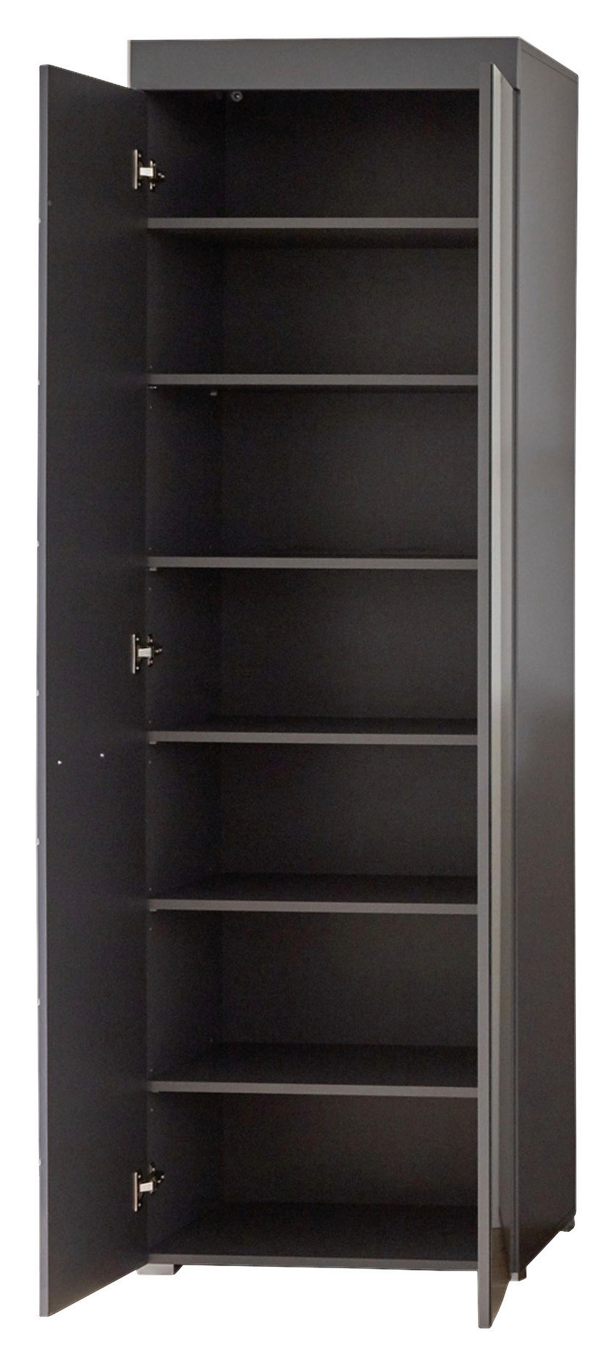 Garderobenschrank Amanda grau Hochglanz grau B/H/T: ca. 62x195x38 cm Amanda - grau (62,00/195,00/38,00cm) - Trendteam